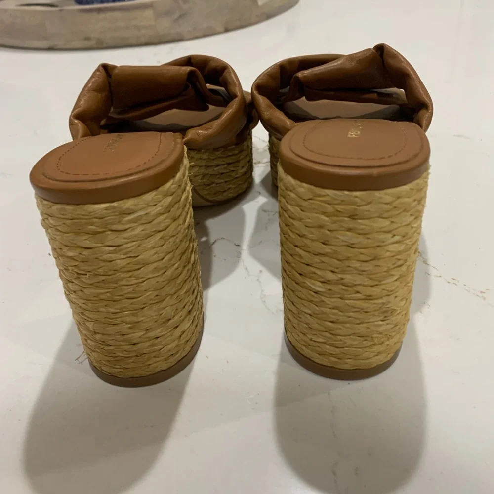 Salvatore Ferragamo Platform Douglas Espadrille Slide Sandals Size 8